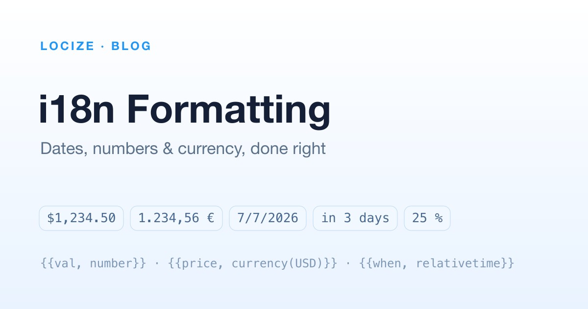 i18n Formatting: Dates, Numbers & Currency with Intl and i18next (2026 Guide)