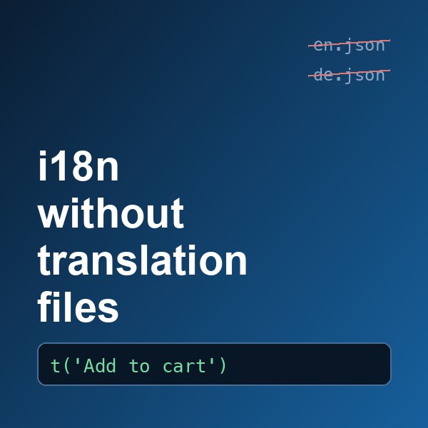 i18n Without Translation Files? You Can Do That With i18next Today
