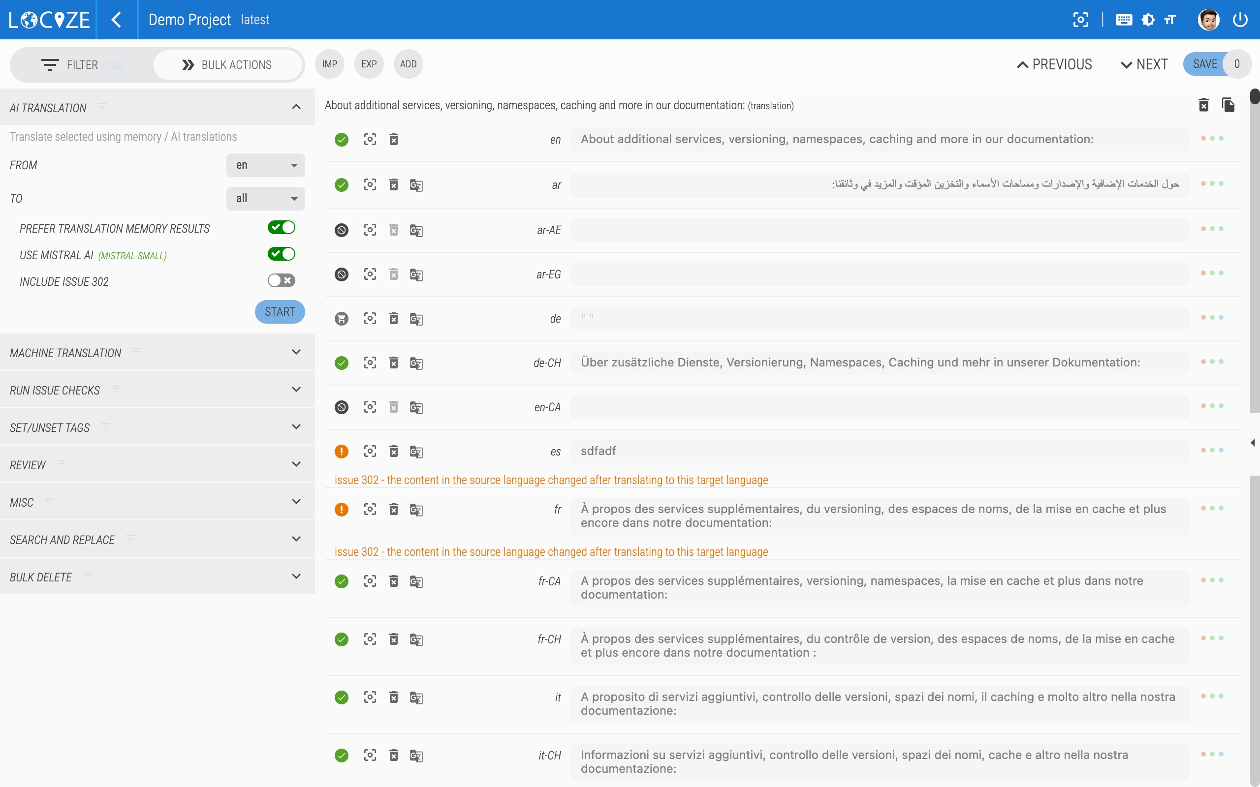 Click to view larger Run AI translation via bulk actions