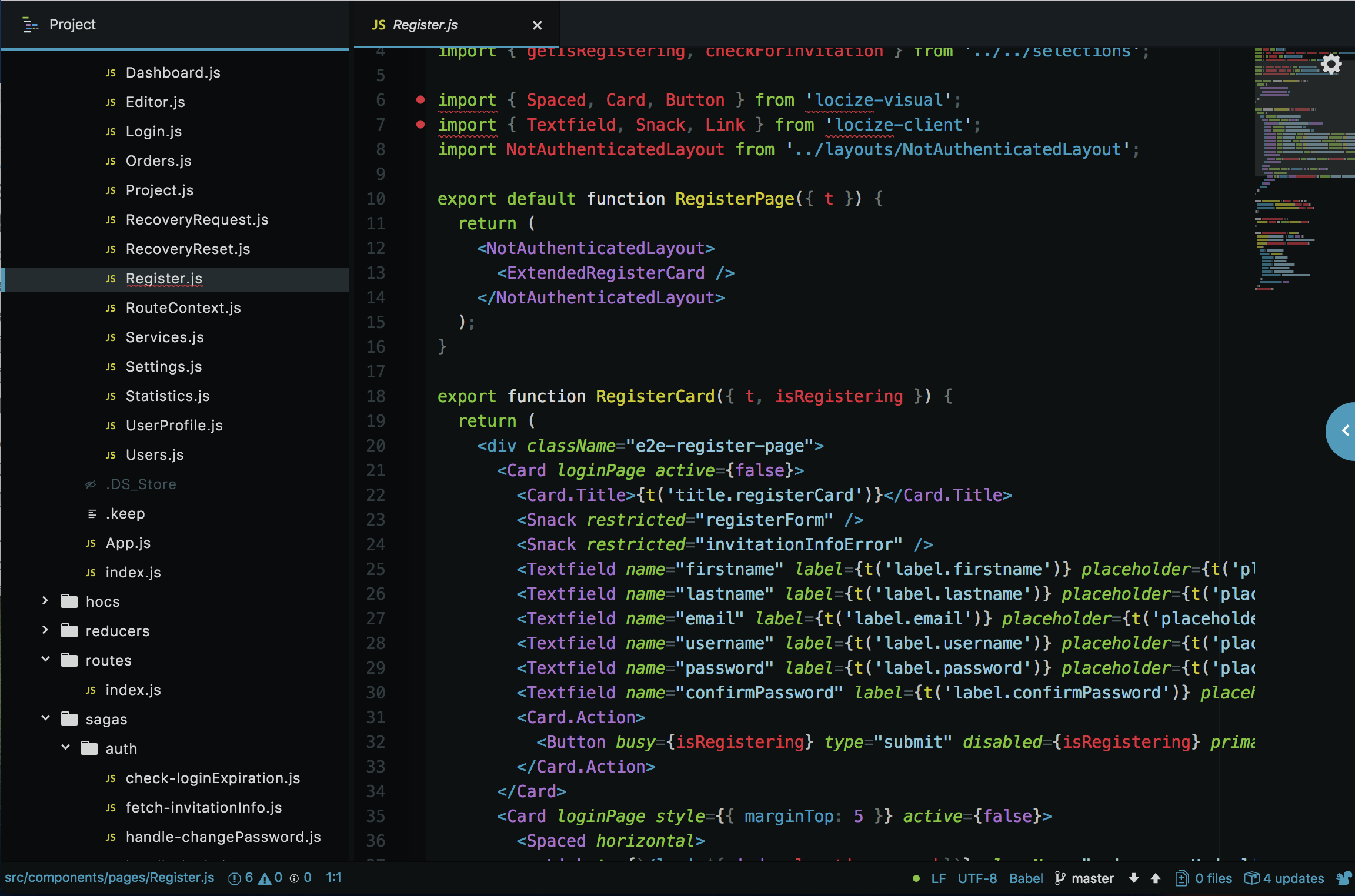 Click to view larger JavaScript localization (code example)