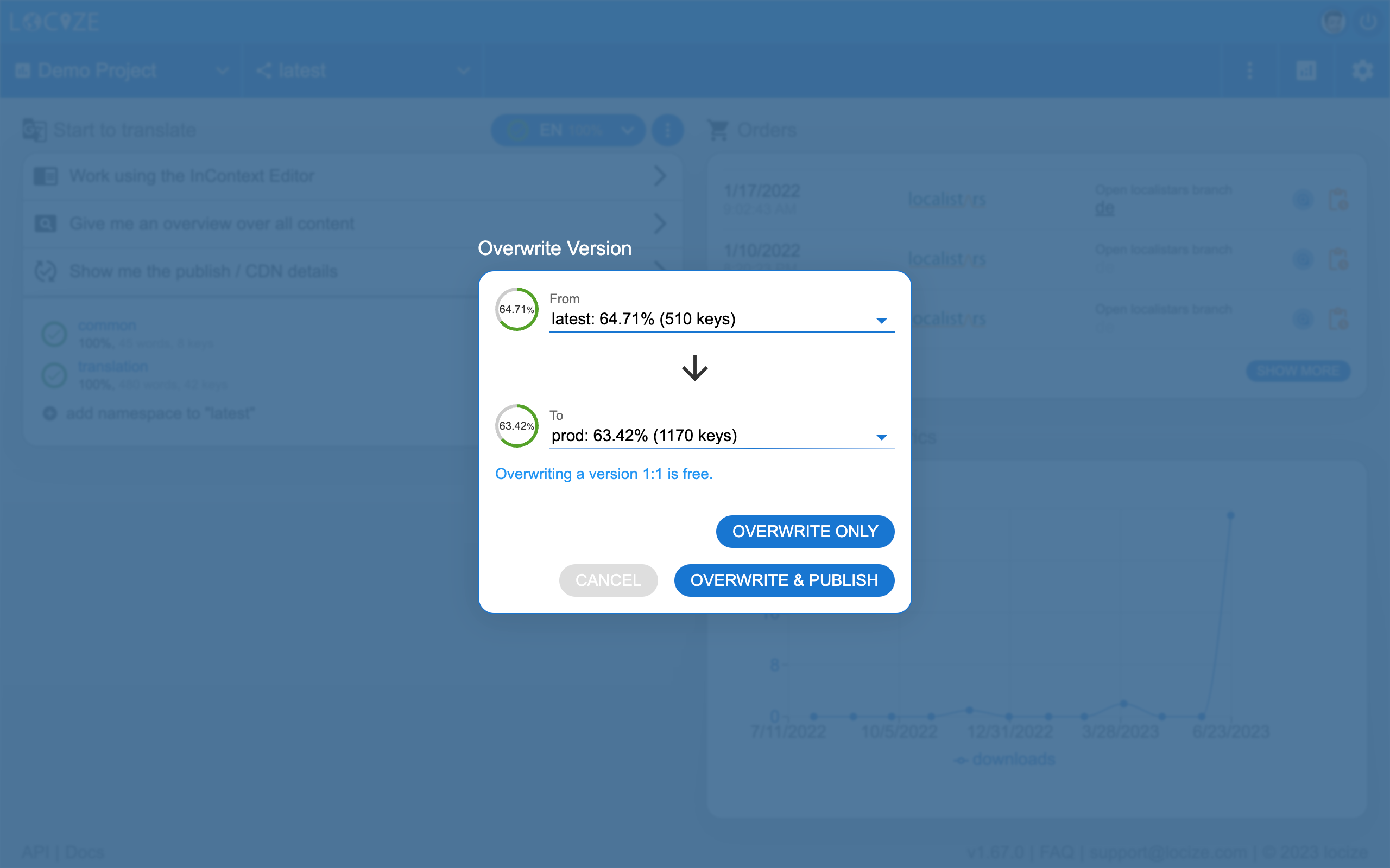 Click to view larger Locize versioning